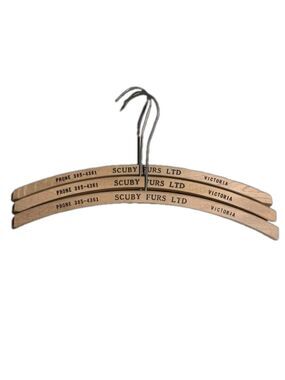 Scuby Furs Ltd vintage wooden hangers (3)